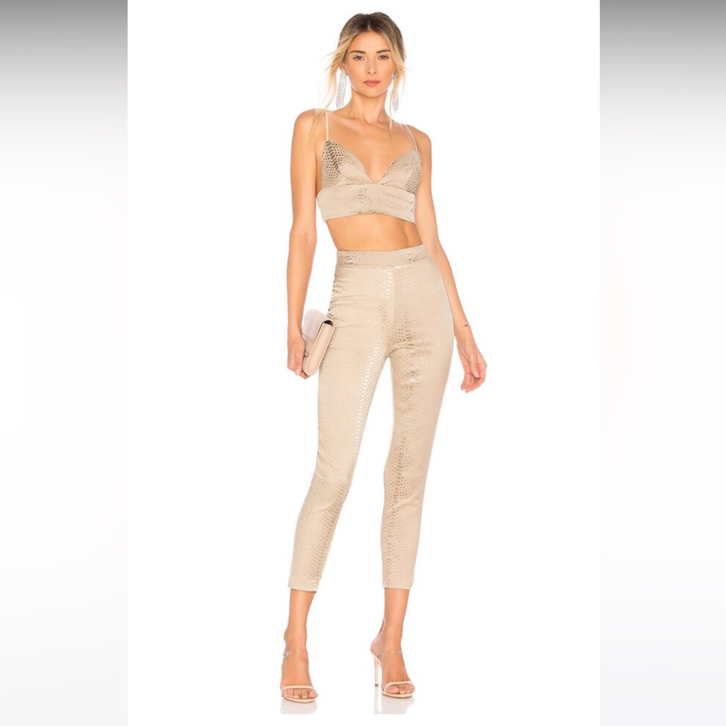 Brand-Superdown Product-Kimberly Snakeskin Pants In Natural Size Xxs